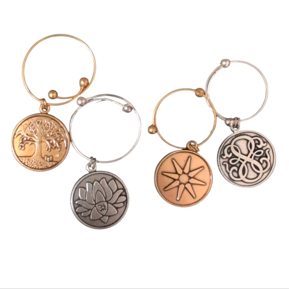 Alex and Ani 4pc Gold and Silver Wine Charms - Picture 2 of 4
